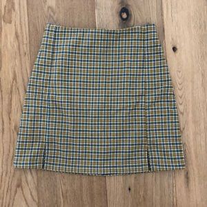 brandy melville yellow plaid skirt